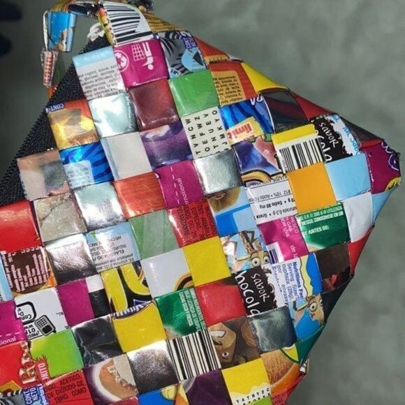 Recycled Candy Wrapper Handmade Purse Size Small - Picture 7 of 15